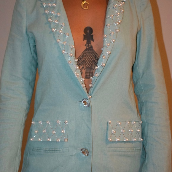 Tiffany Blue 2-Piece Blazer Set - Picture 5 of 7